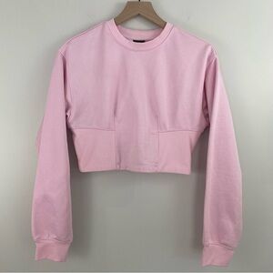 Nike Pink Cropped Crew-Neck Sweatshirt